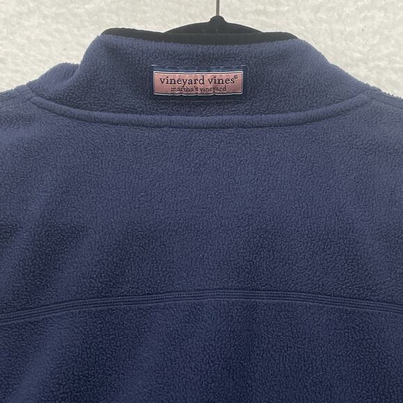 Vineyard Vines Sweater Mens XXL Blue Harbor Fleece Quarter Zip Pullover Snap - Picture 6 of 12